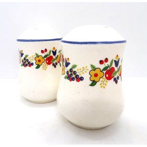 Ceramic Vintage Floral Salt and Pepper Shakers preowned